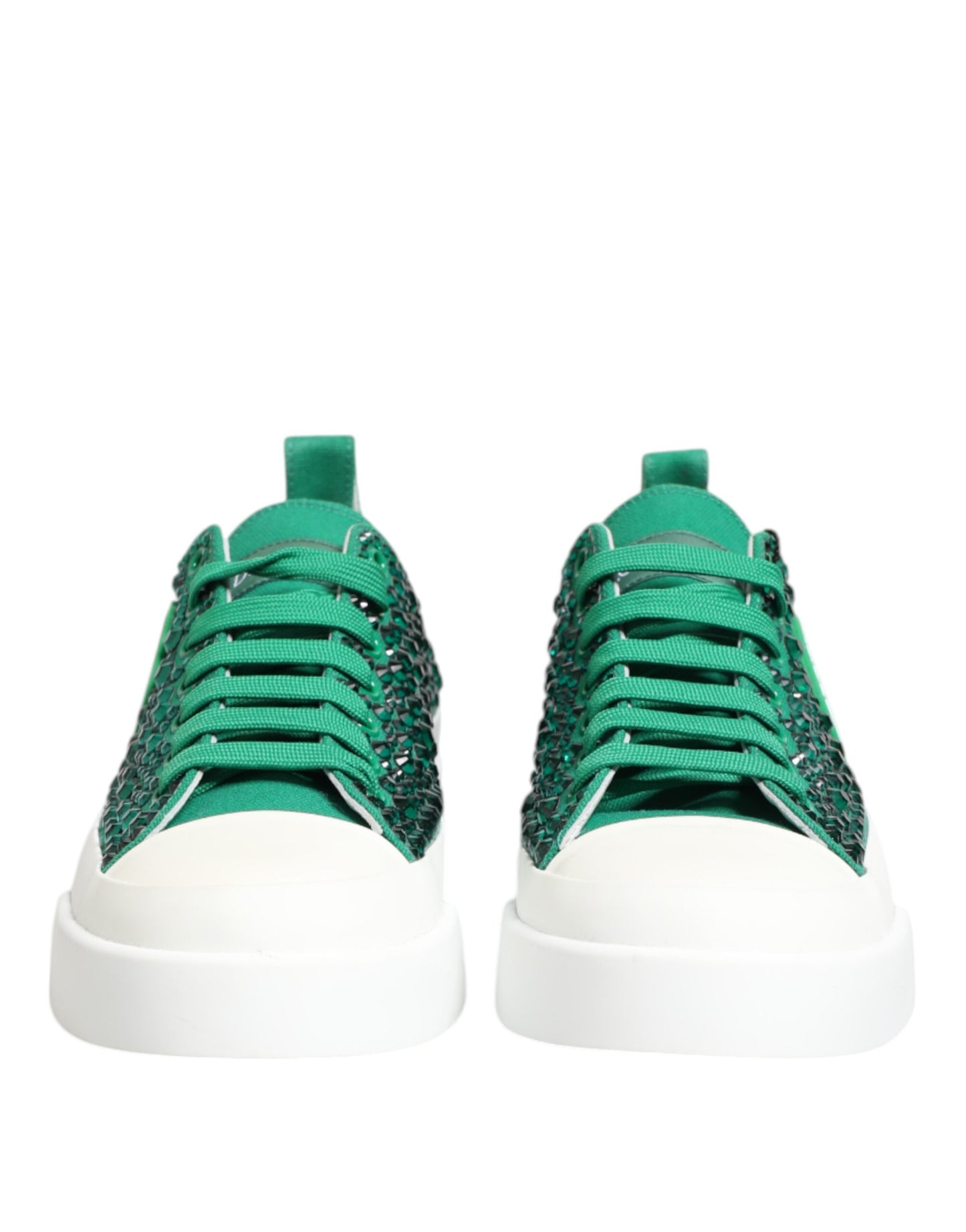 Green Portofino Crystal DG Logo Sneakers Shoes