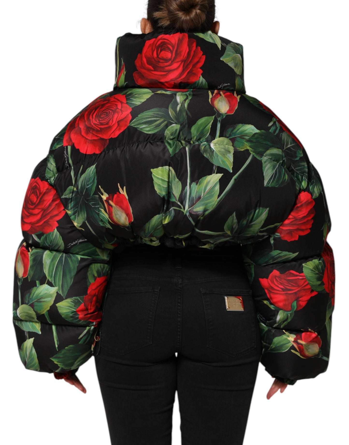 Multicolor Floral Puffer Coat Full Zip Jacket