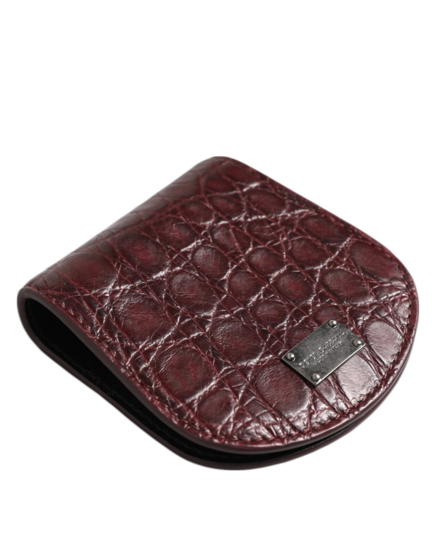 Burgundy Exotic Skin Coin Condom Case Holder Pocket Wallet