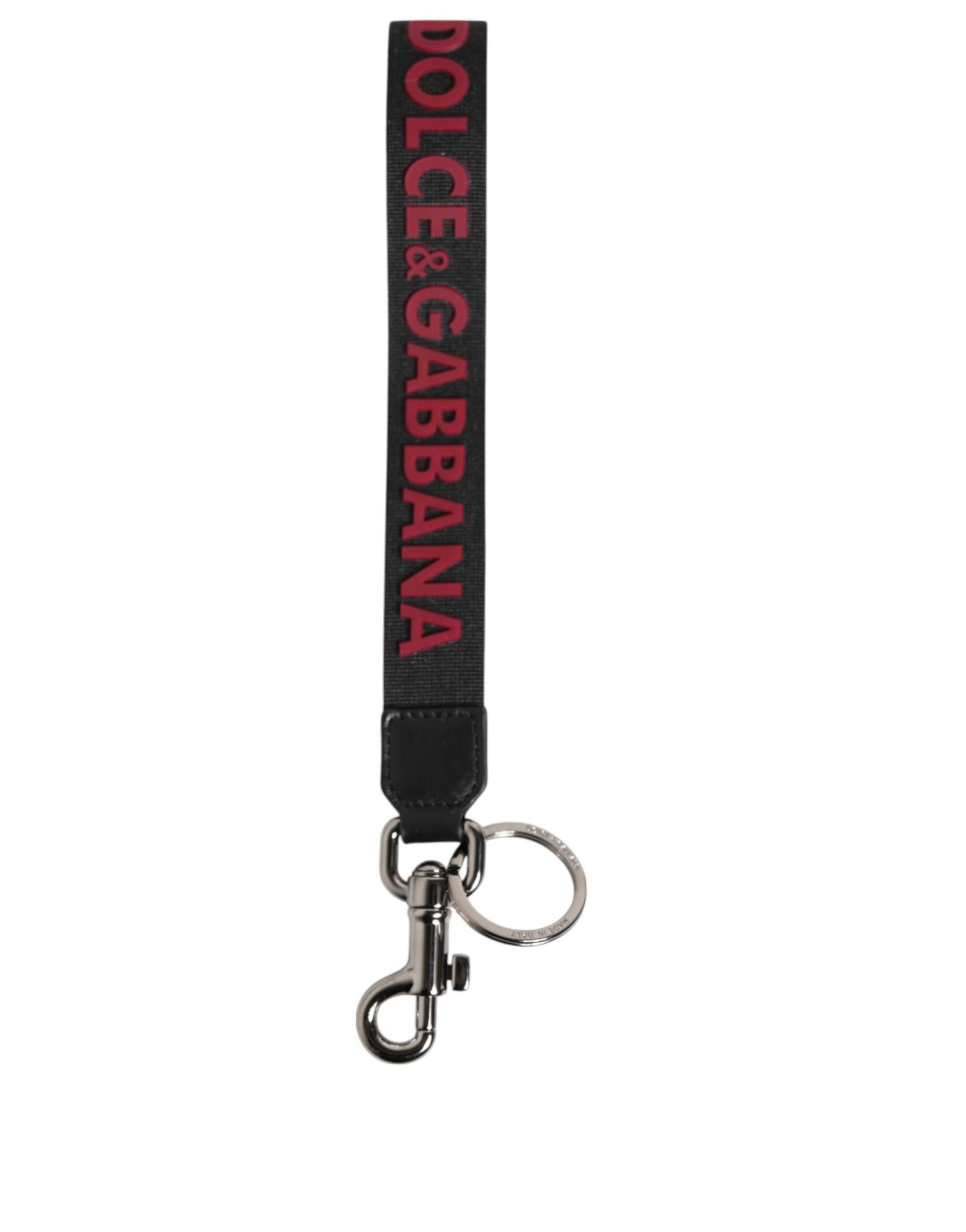 Black Red DG Logo Polyester Silver Men Keychain Keyring