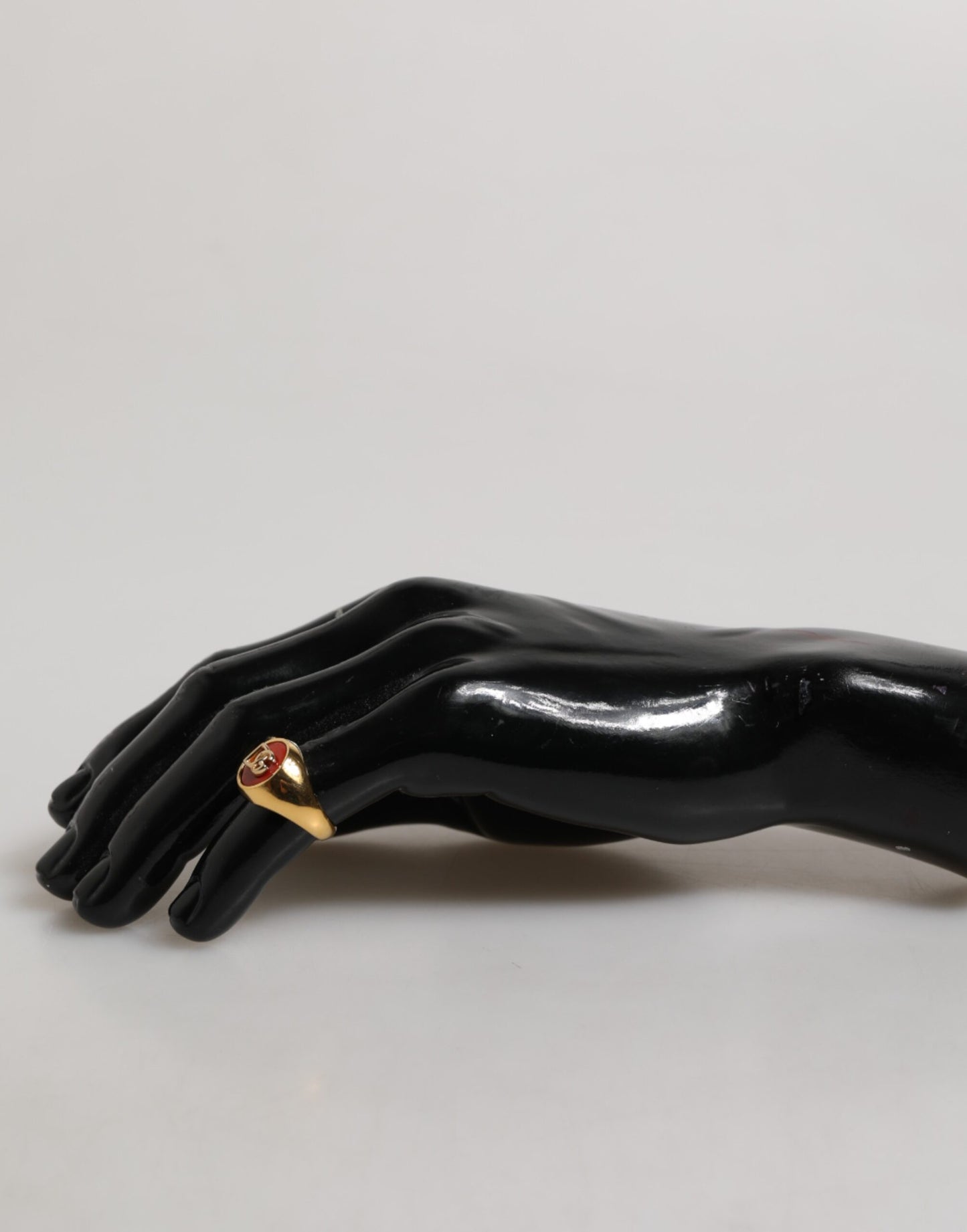 Gold Tone Real Brass Red DG Logo Men Ring