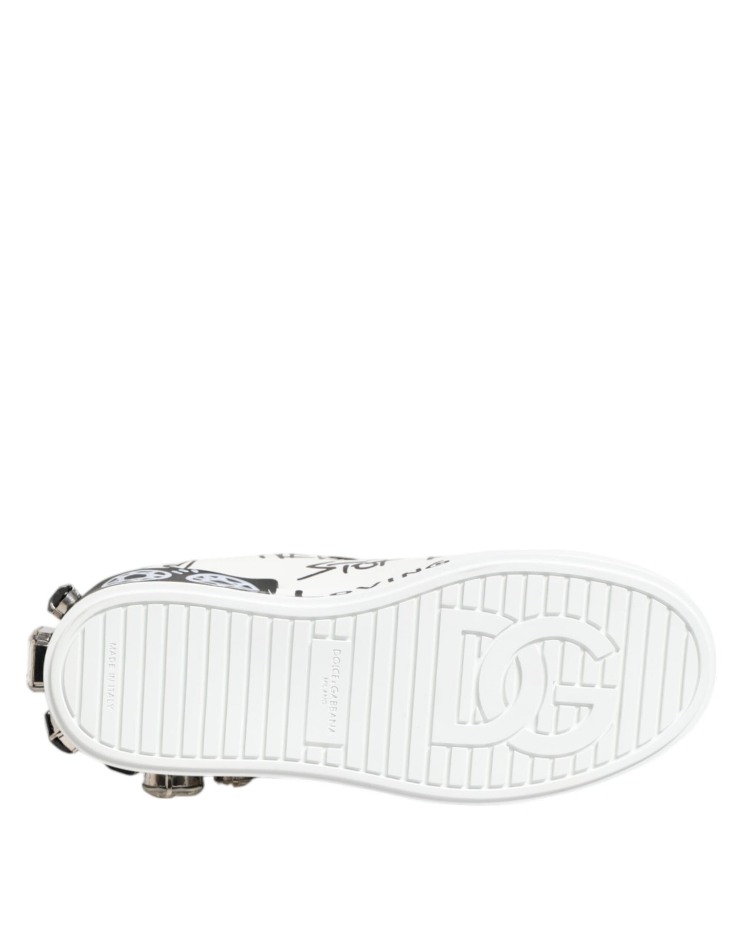 White Portofino Crystal Sneakers  Shoes
