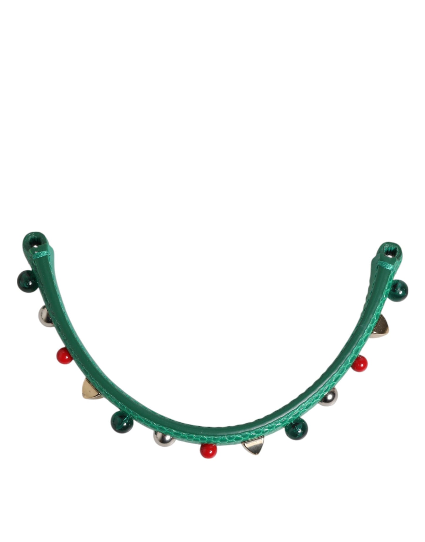 Green Embellished Leather Bag Handle Women Shoulder Strap