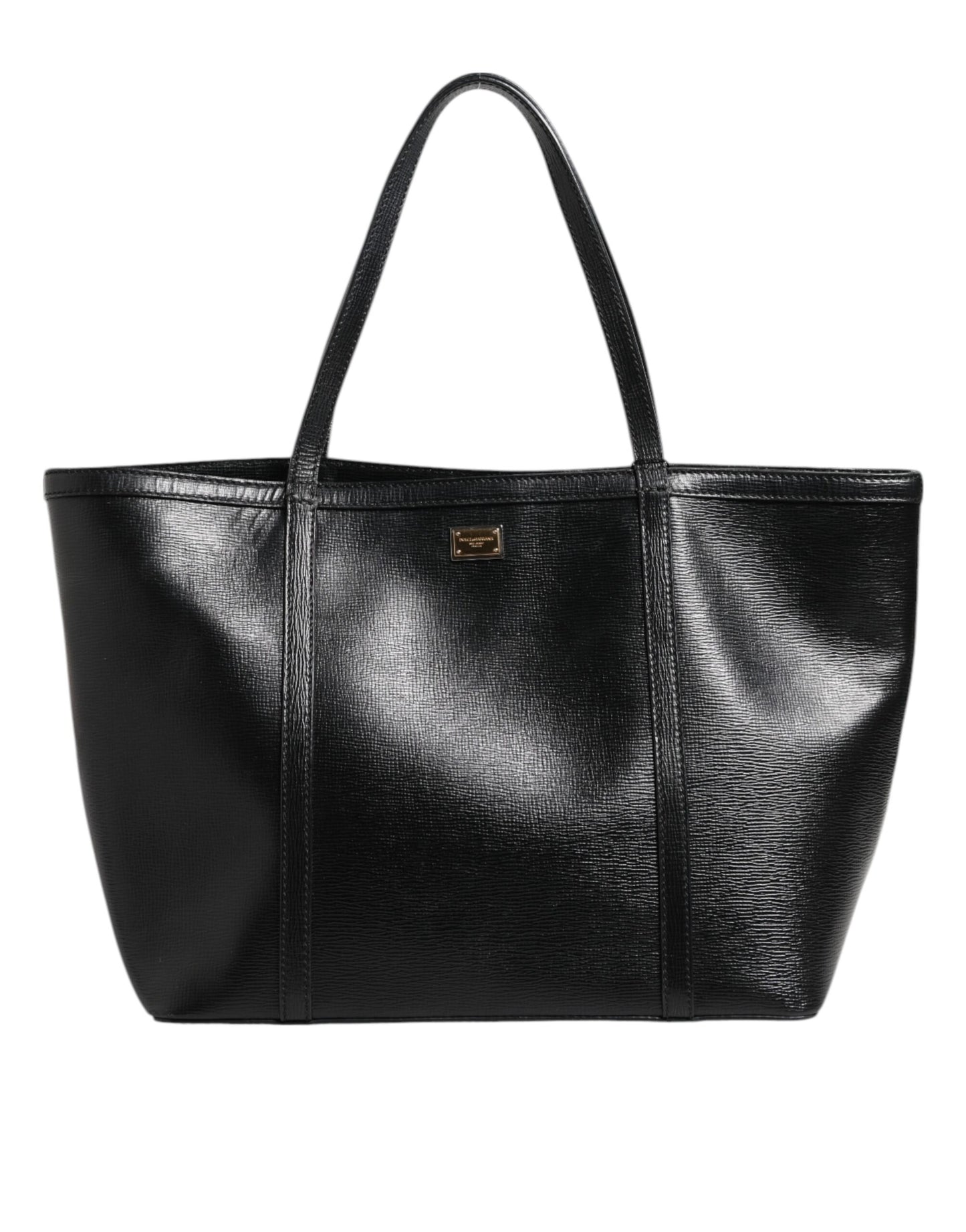 Black Leather Miss Escape Shopping Tote Women Borse Bag