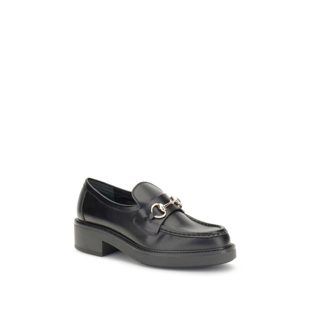 Black Calf Leather Bos Taurus Slip-On Loafers