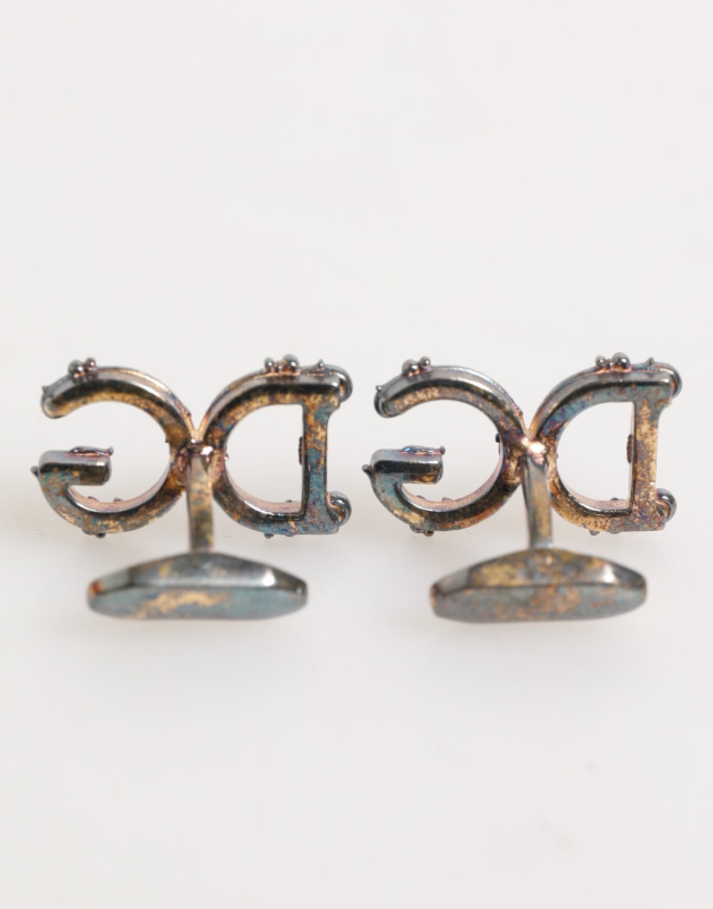 Gold Tone 925 Sterling Silver DG Logo Accessory Cufflink