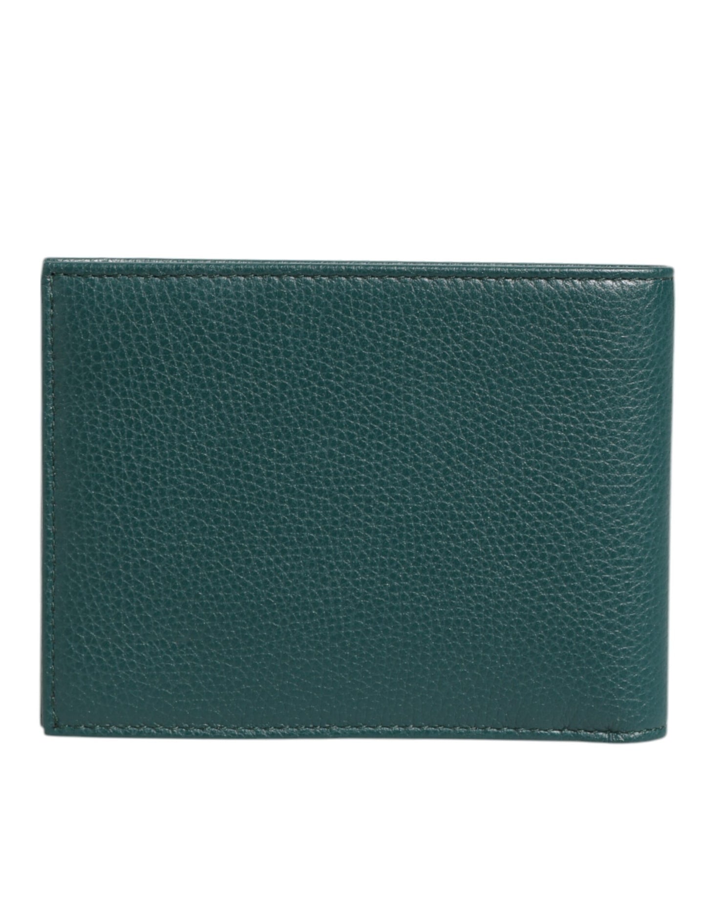 Green Leather DG Logo Engrave Bifold Card Holder Wallet