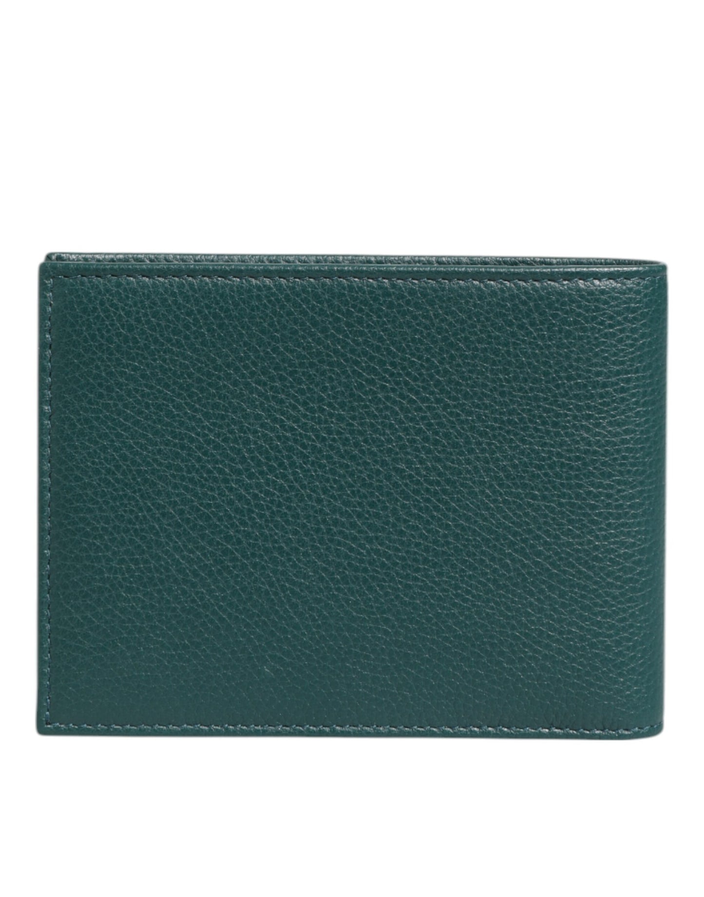 Green Leather DG Logo Engrave Men Bifold Card Holder Wallet