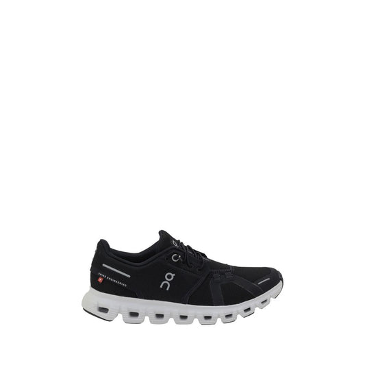 Black Polyester Athletic Sneakers