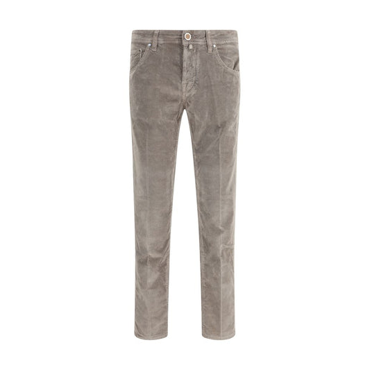 Gray Cotton Casual Pants