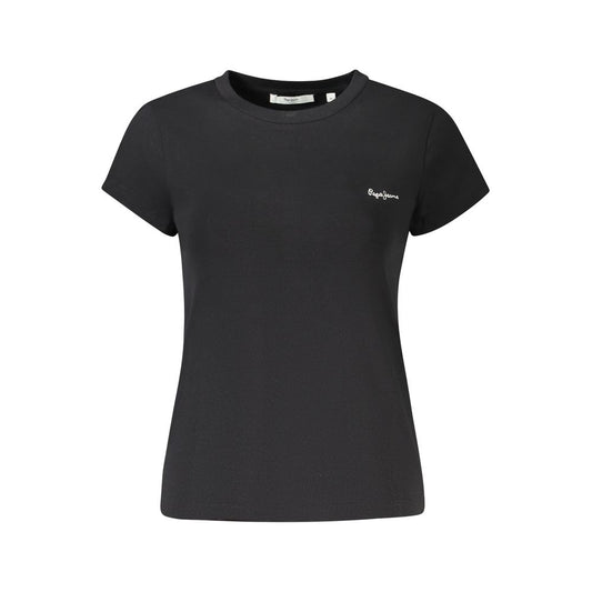 Black Cotton Women T-Shirt