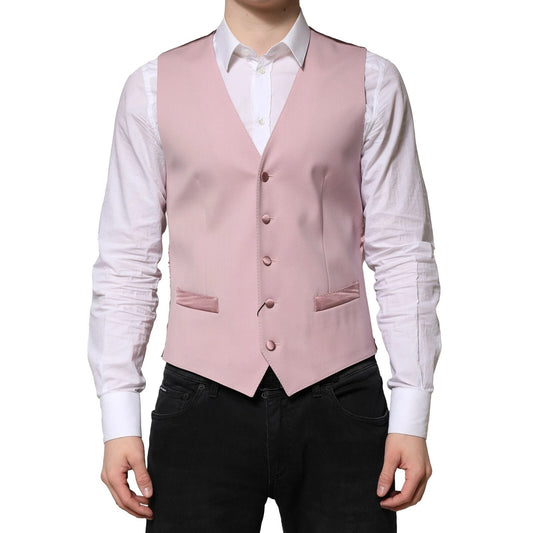 Pink Wool Dress Formal Men Waistcoat Vest