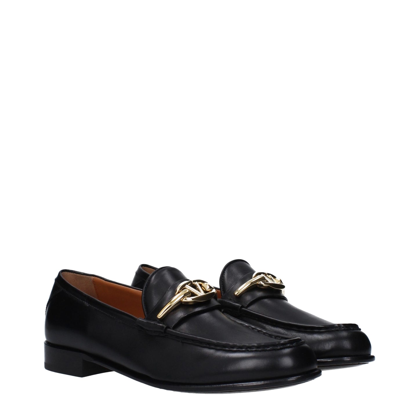 Black Leather Slip-On Loafers