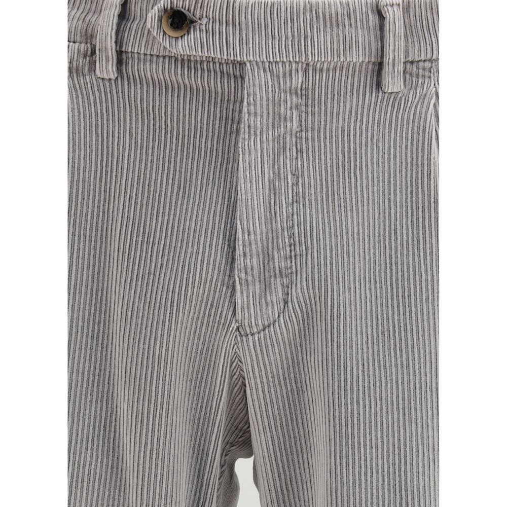 Gray Cotton Casual Pants