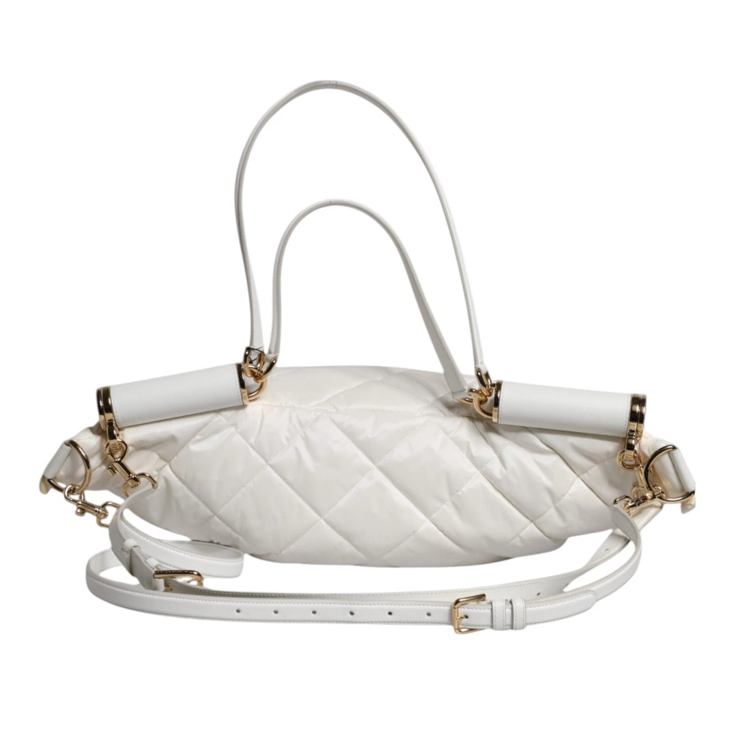 White Quilted Logo 90's Sicily Belt Waist Fanny Pack Bag