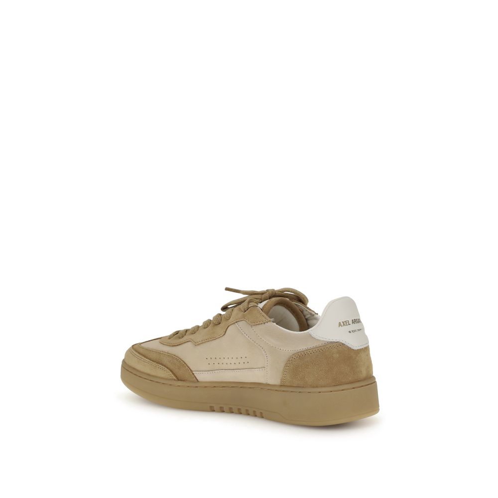 Beige Leather Low Top Sneakers
