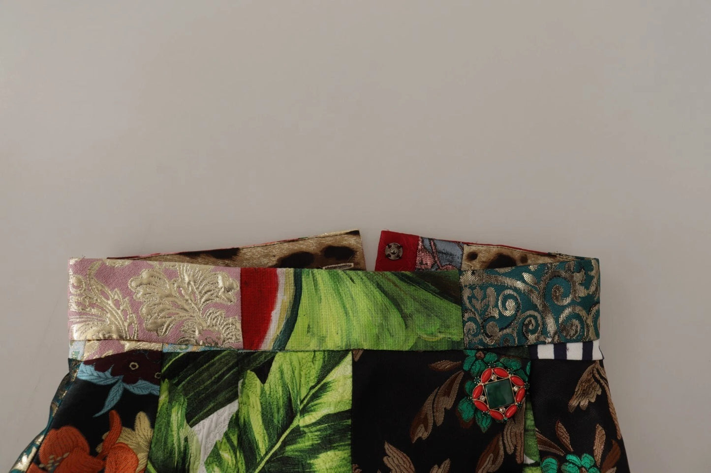 Multicolor Patchwork A-line Polyester Skirt