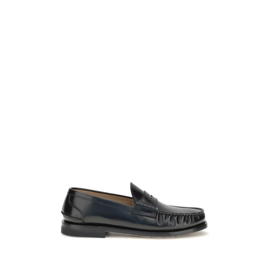 Black Calf Leather Bos Taurus Slip-On Loafers