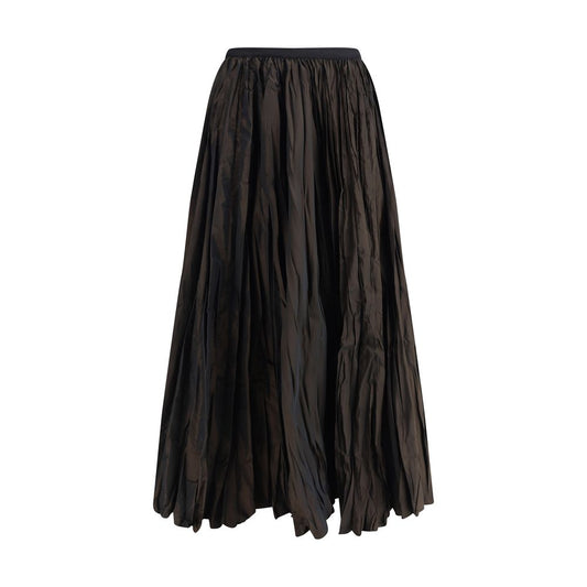 Crinkle-effect design pleated midi Skirt