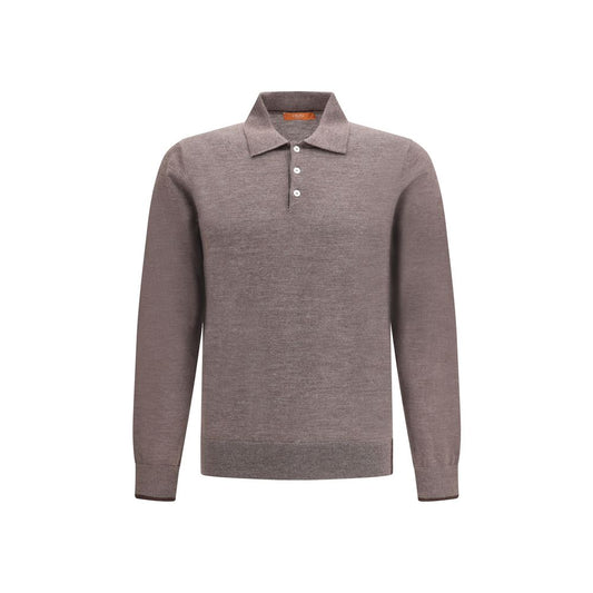 Knitted Long Sleeved Polo Shirt