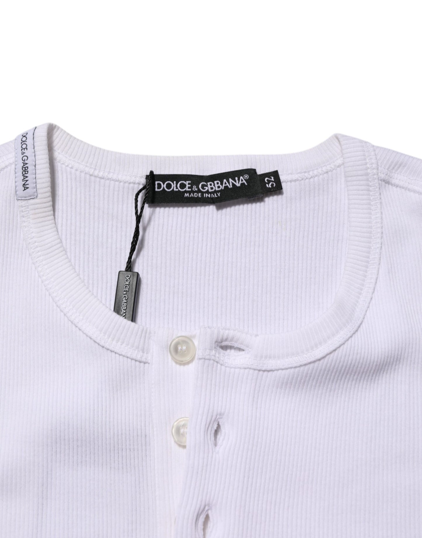 White Cotton Button Henley Shirt Men T-shirt