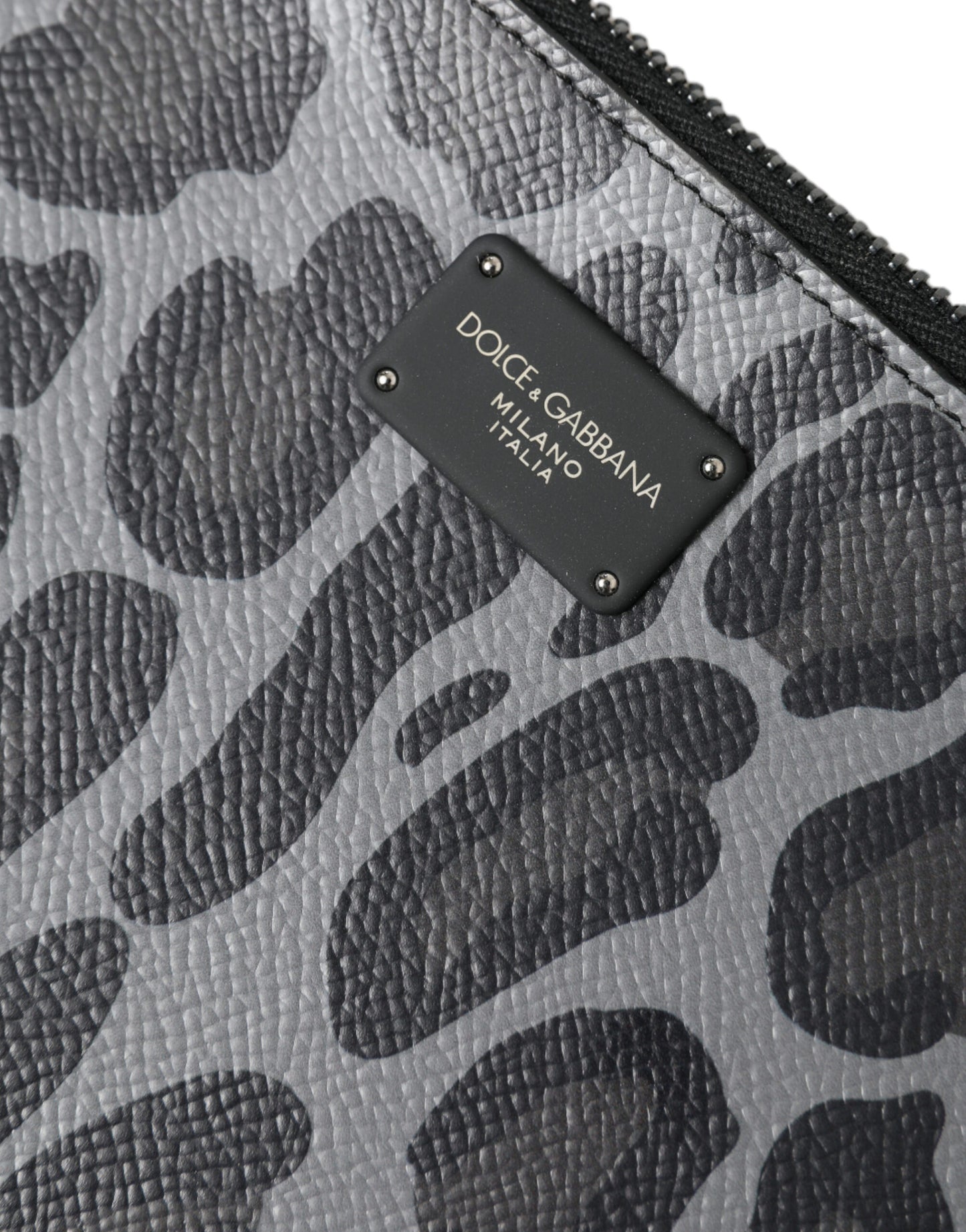 Multicolor Leopard Jacquard Logo Plaque Document Briefcase Bag