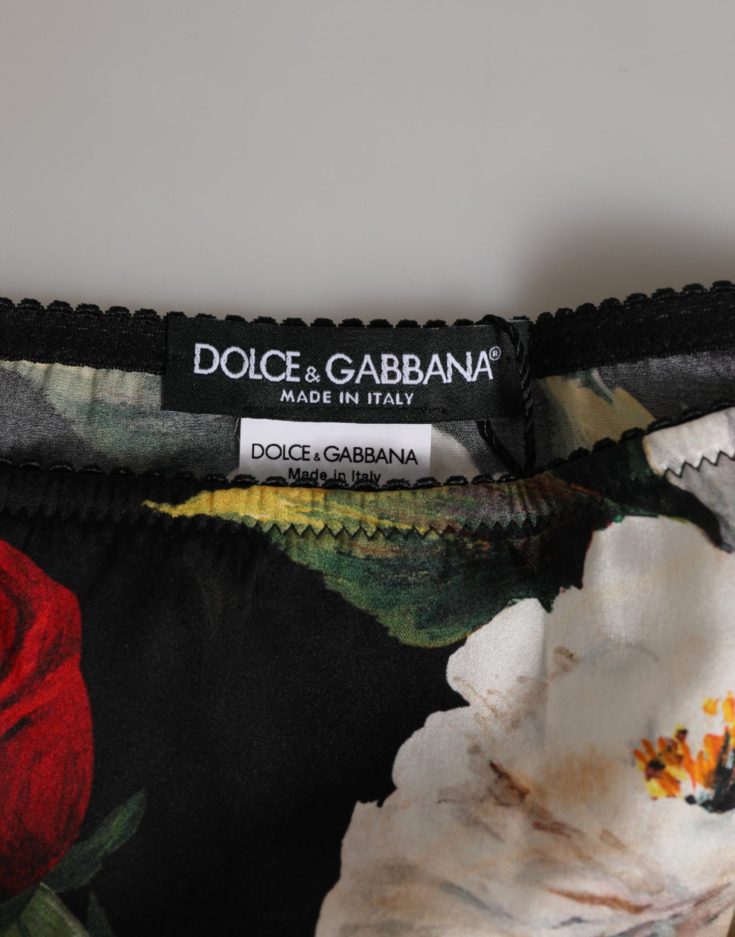 Black Floral Print Mid Waist Panty Underwear