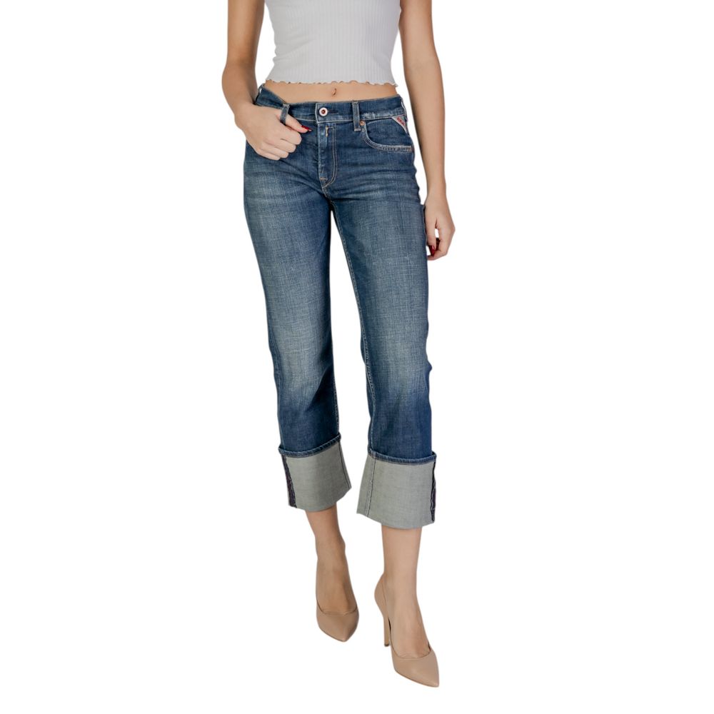 Blue Cotton Bootcut Jean
