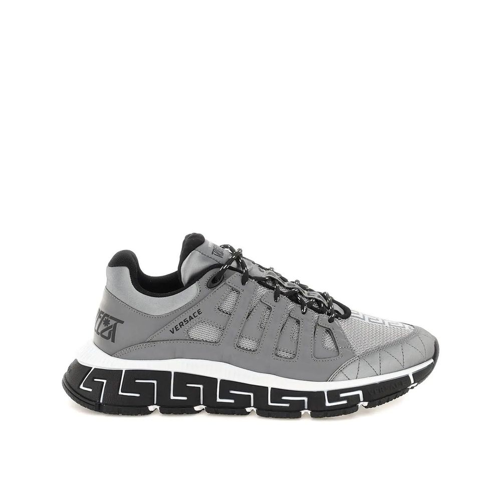 Silver Fabric Athletic Sneakers