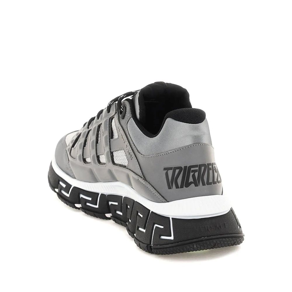 Silver Fabric Athletic Sneakers