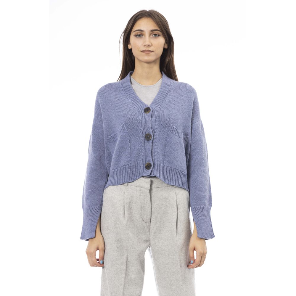 Light Blue Merino Wool Cardigan