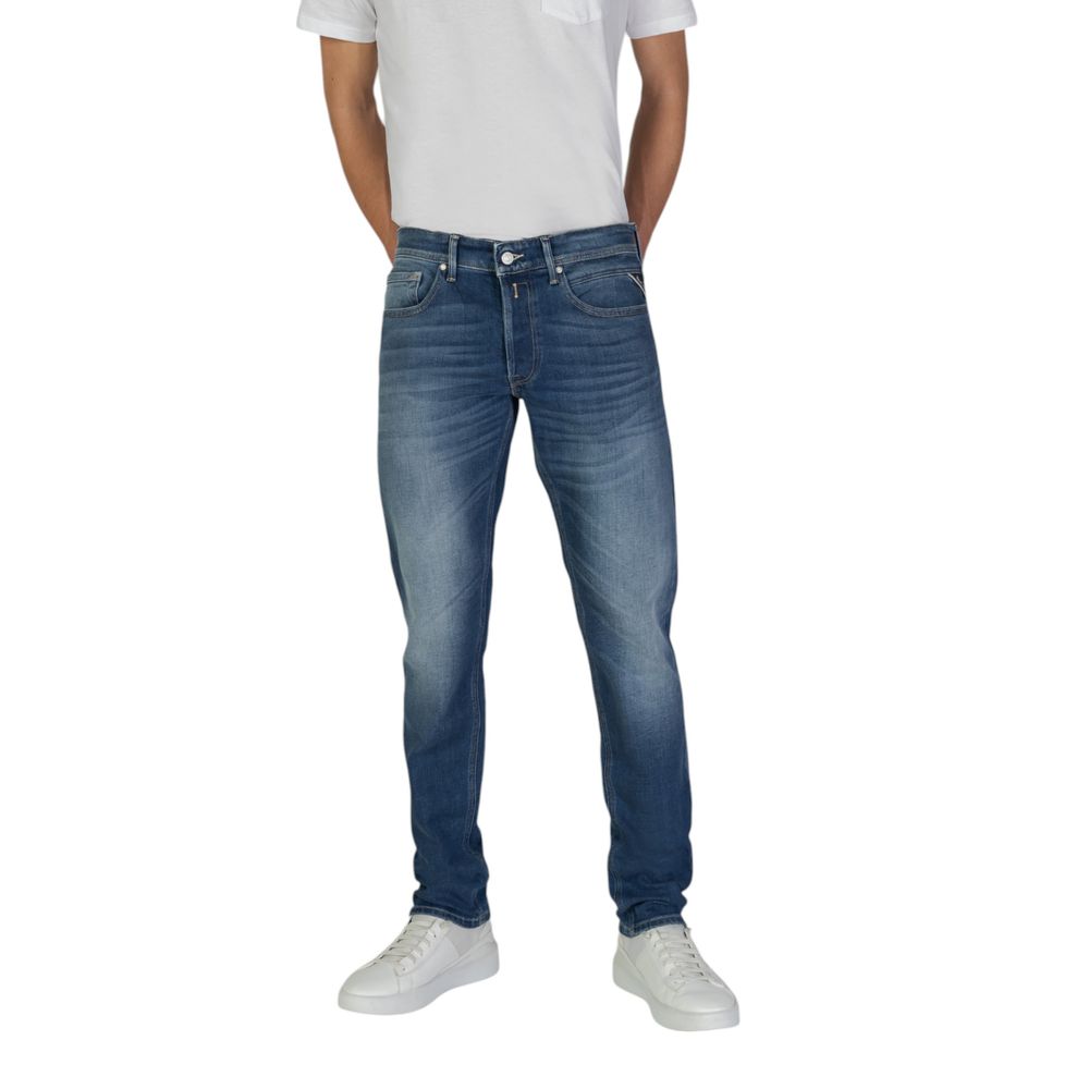 Blue Cotton Relaxed Fit Jean