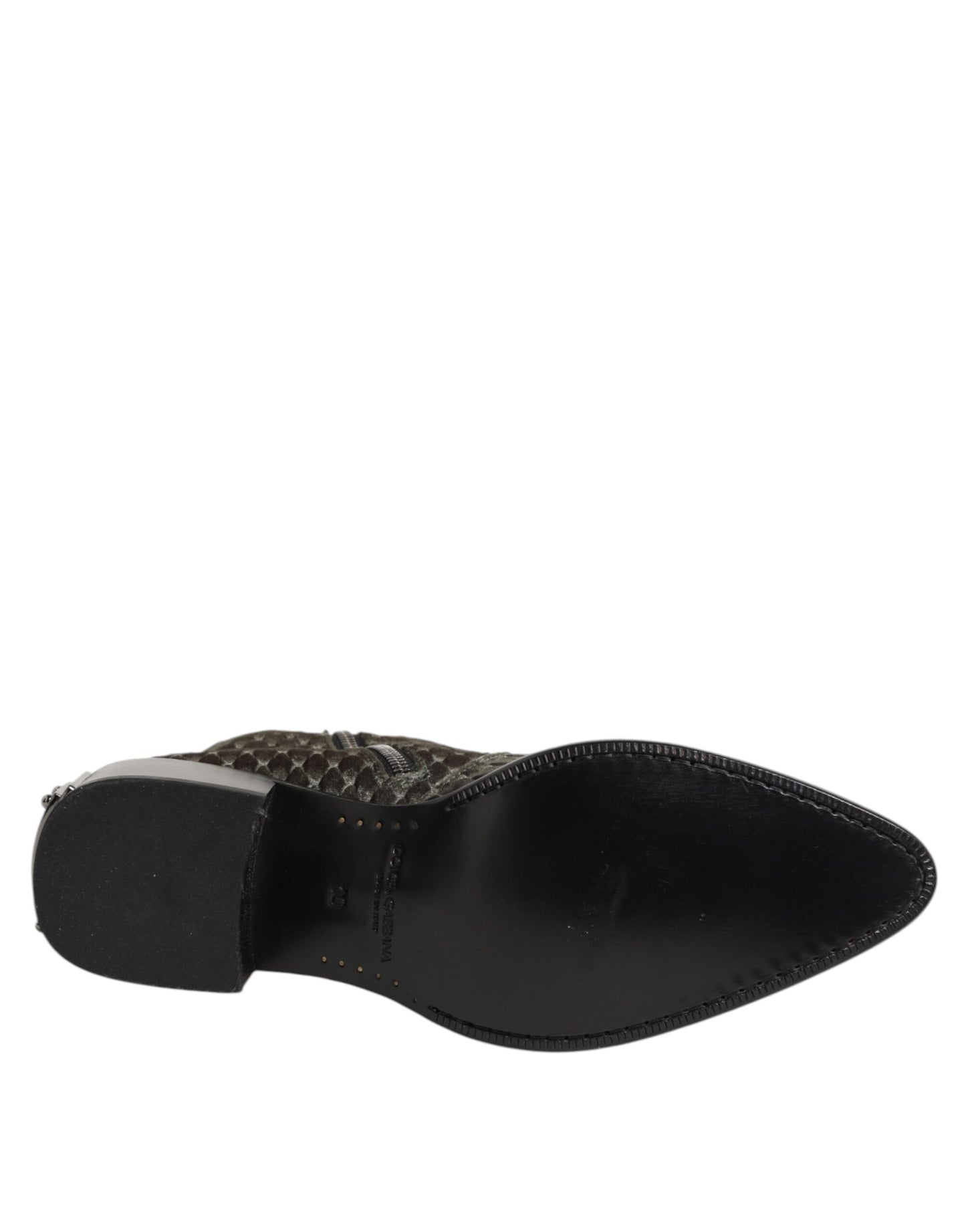 Gray Cotton Velvet Mid Calf Short Boots Shoes