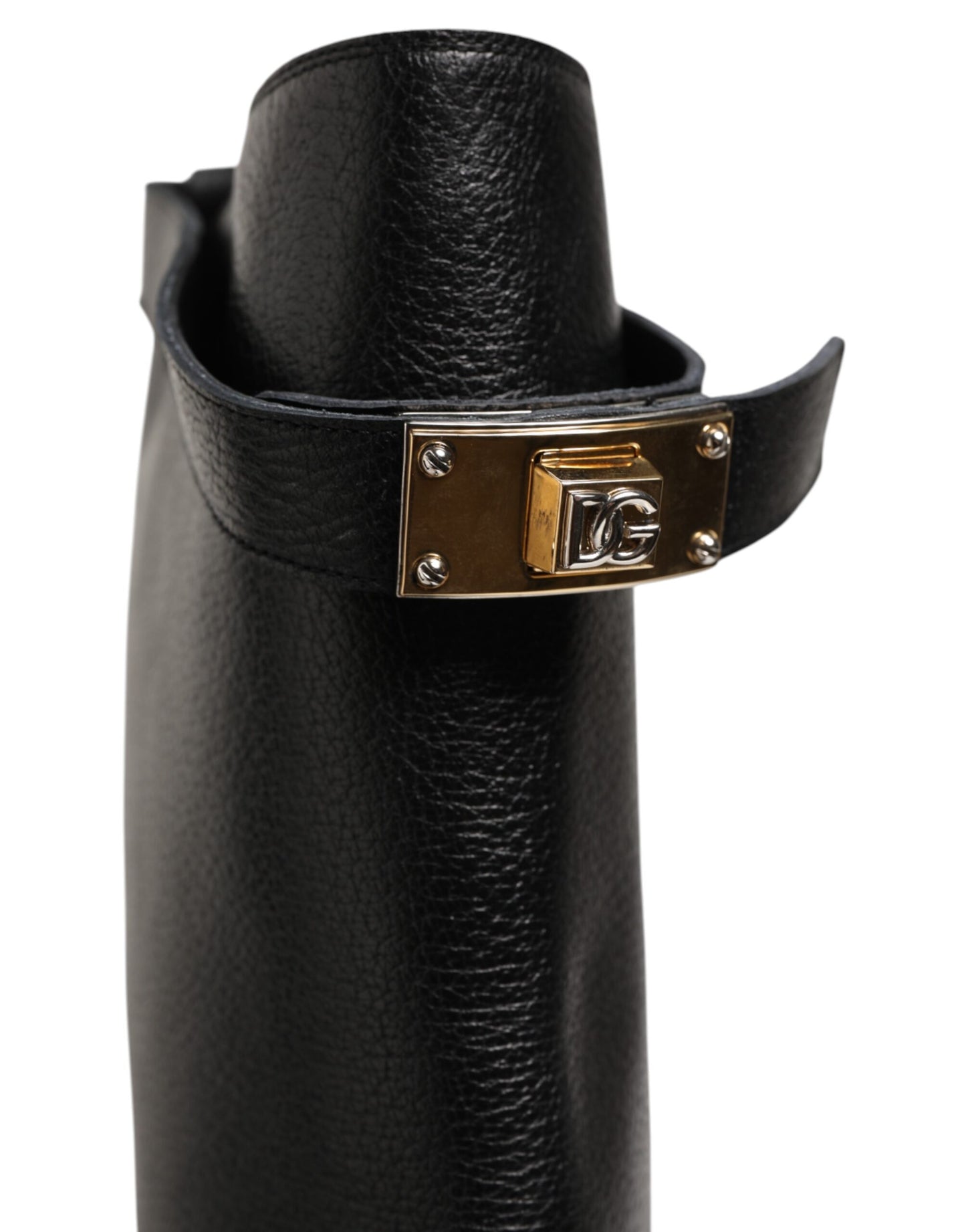 Black Logo Plaque Over The Calf Boots Shoes