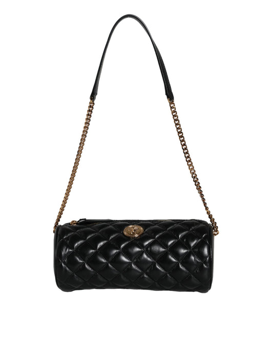 Black Mini Quilted Lambskin Leather Crossbody Sling Borse Bag