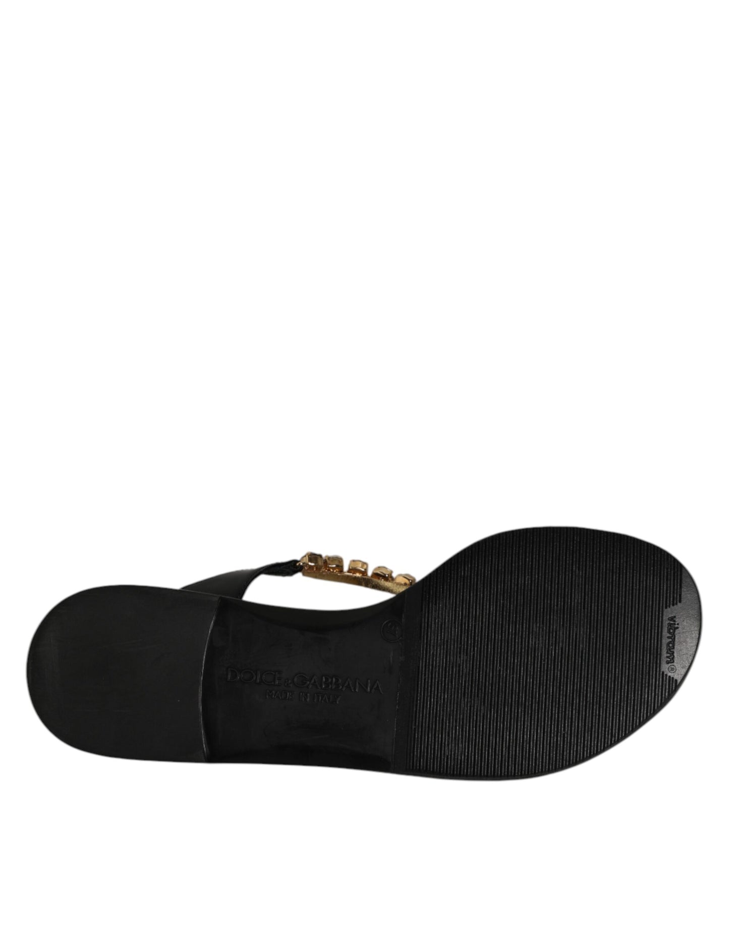 Black Crystals Flats Sandals Beachwear Shoes