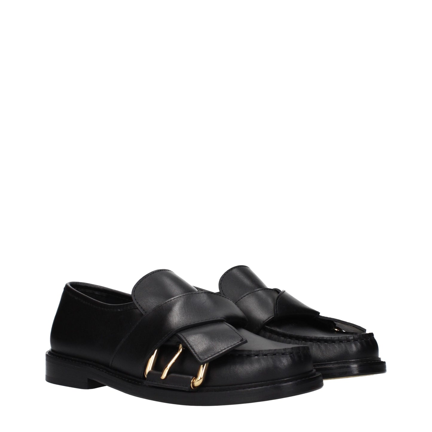 Black Leather Slip-On Loafers