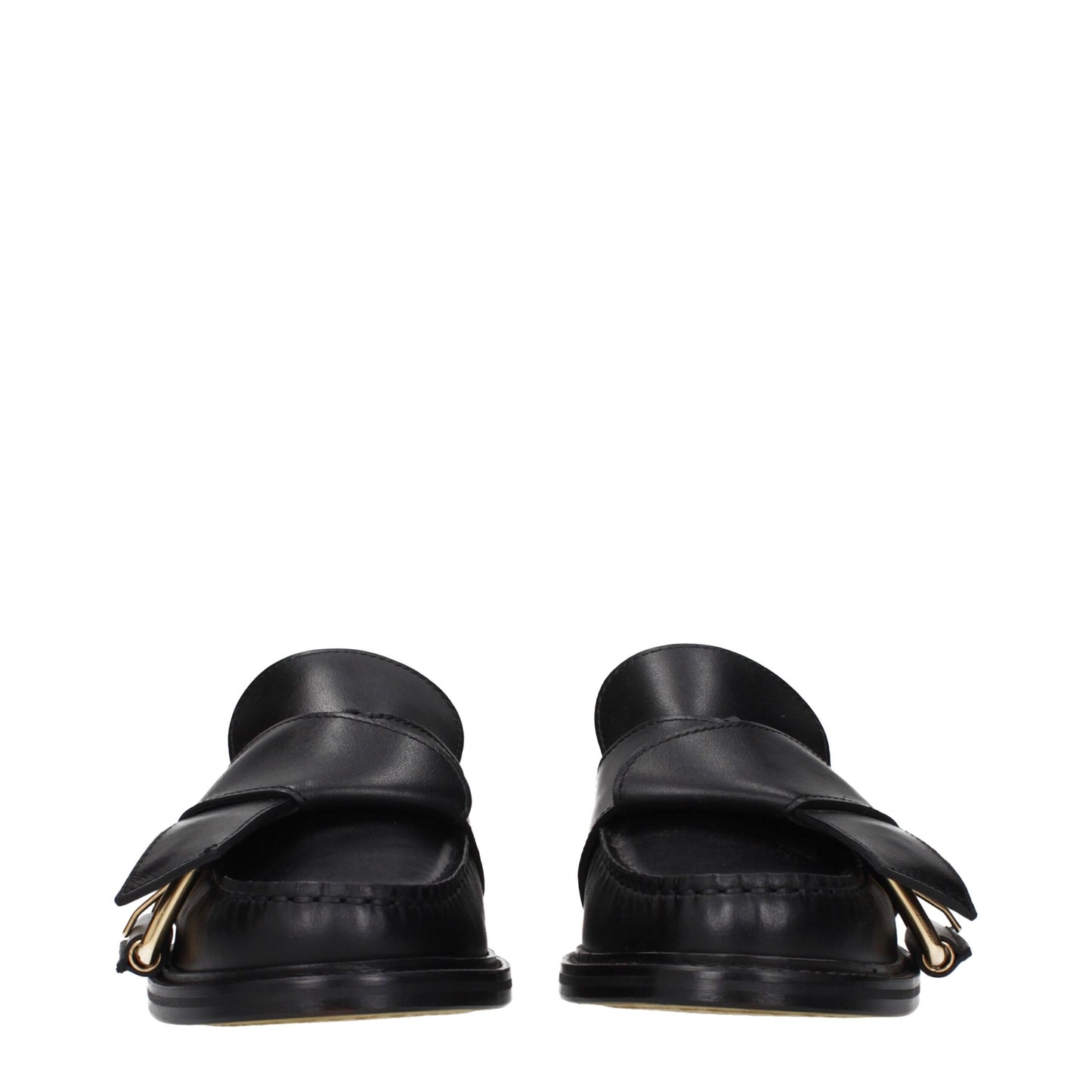 Black Leather Slip-On Loafers