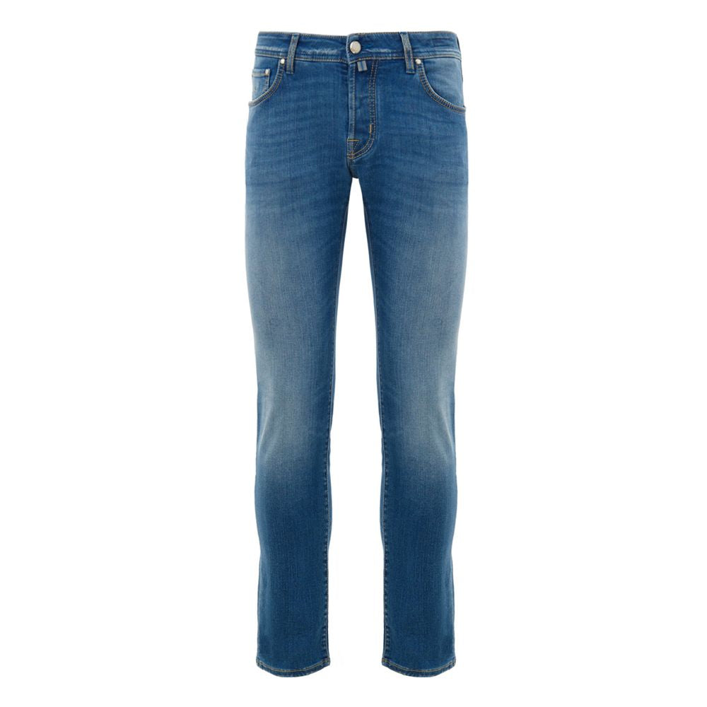 Blue Cotton Skinny Jeans