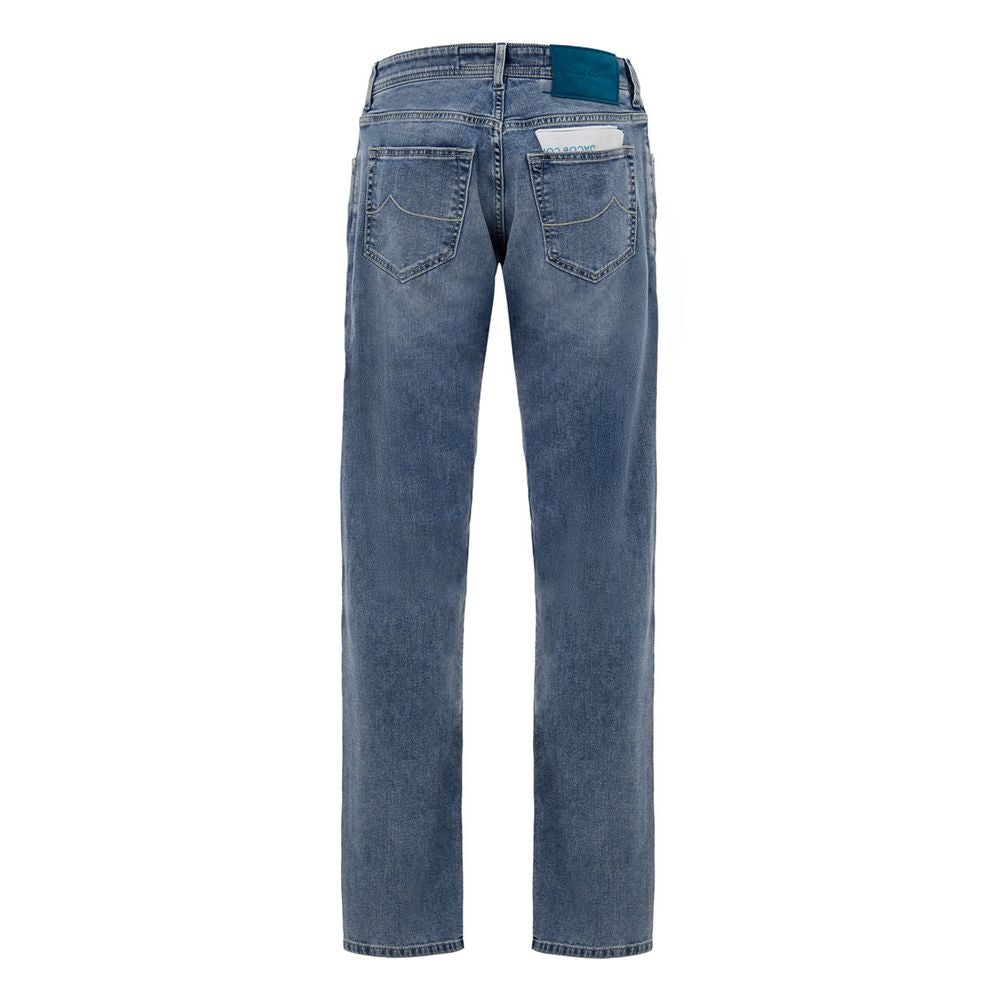 Blue Cotton Skinny Jeans