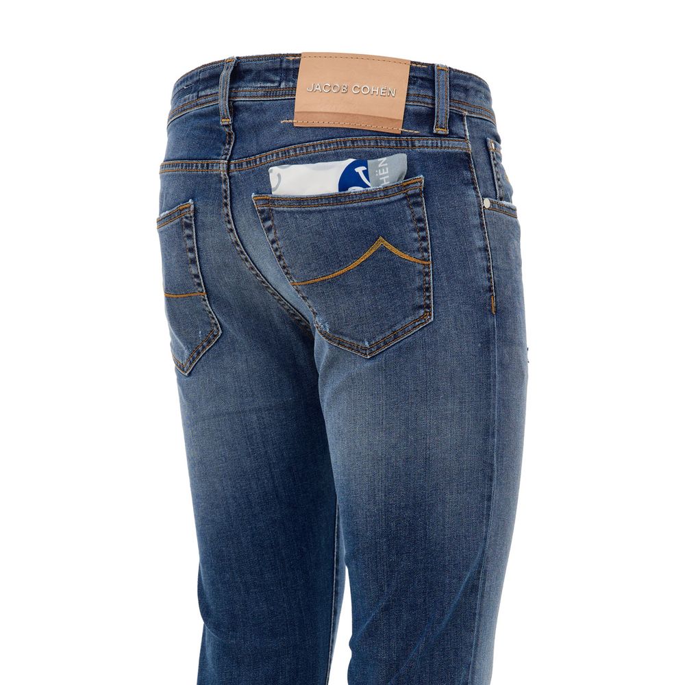 Blue Cotton Skinny Jeans