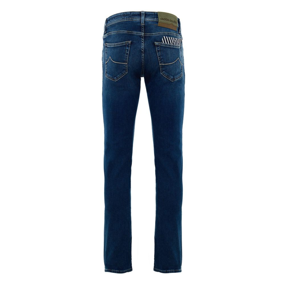 Blue Cotton Skinny Jeans