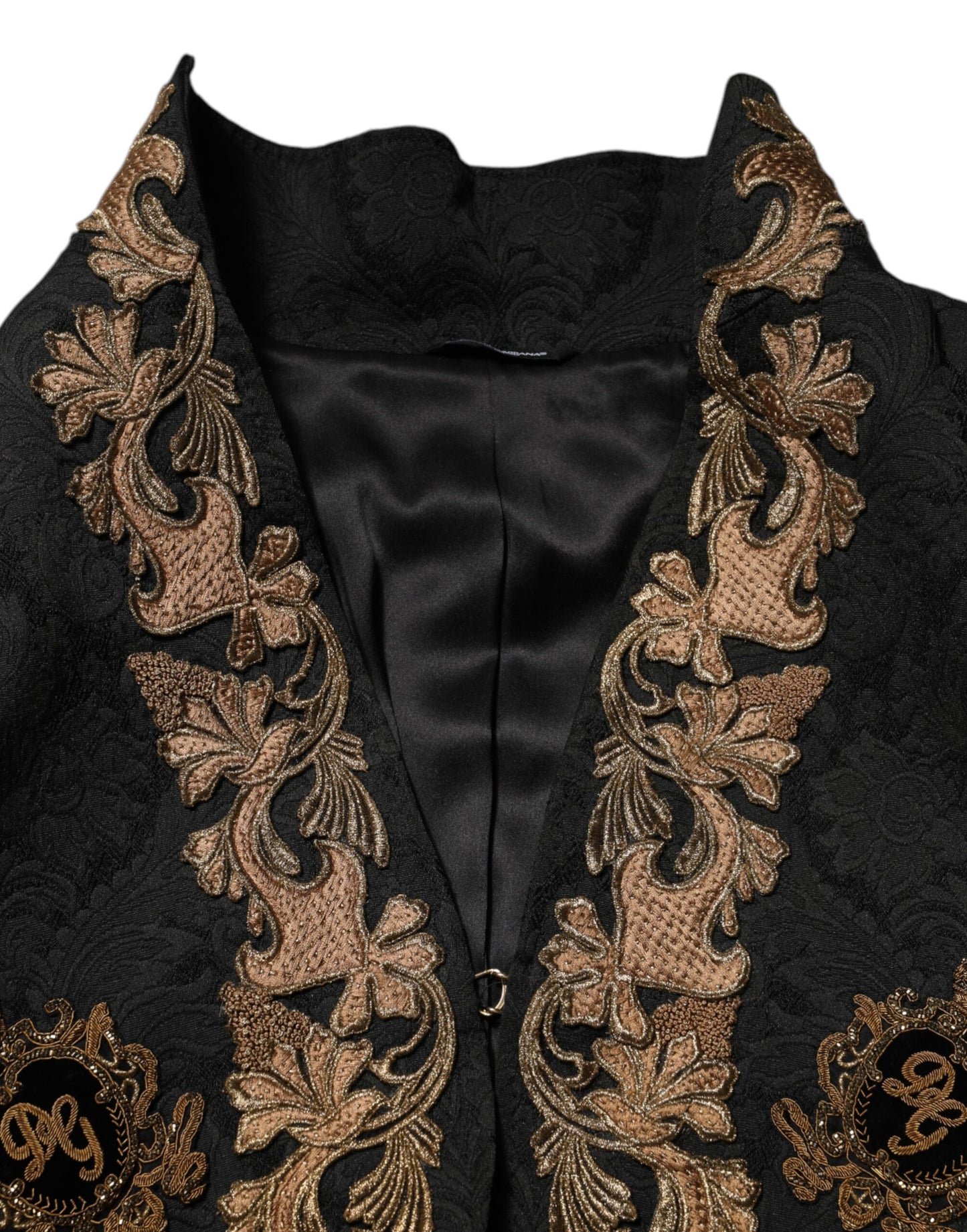 Black Brocade Embroidery Men Coat Jacket