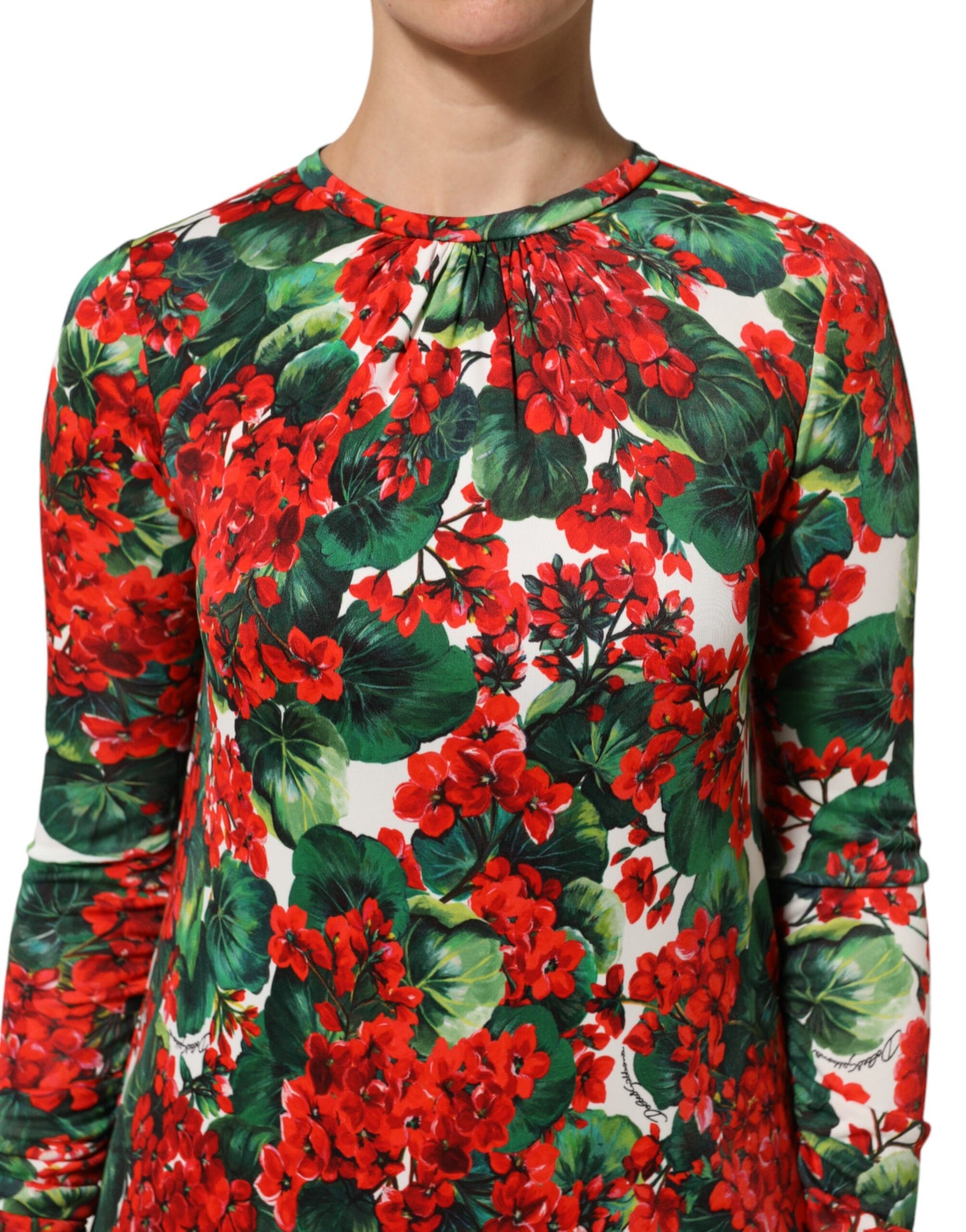 Multicolor Floral Short Portofino Dress