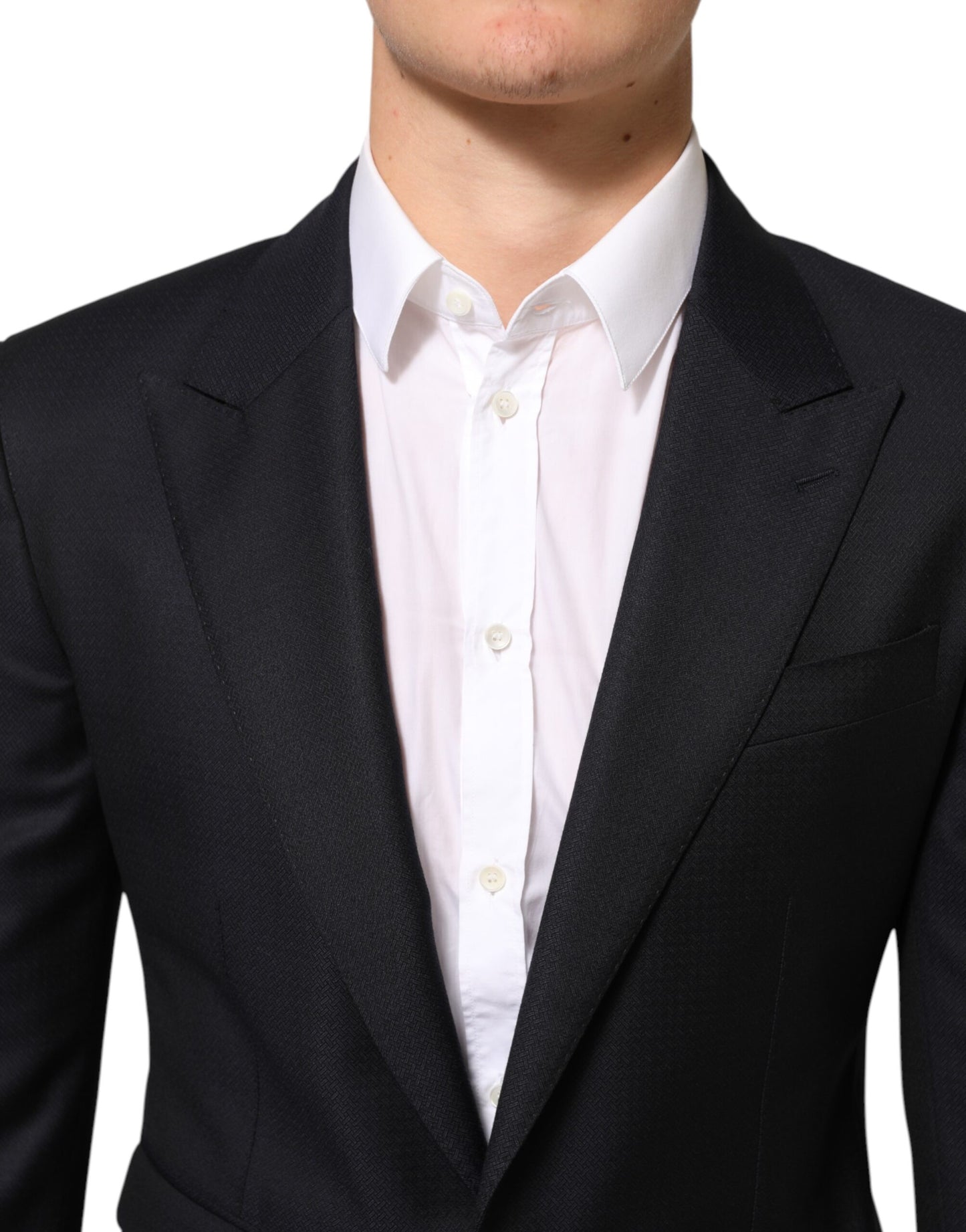 Black Wool NAPOLI 2 Button Men Suit Blazer