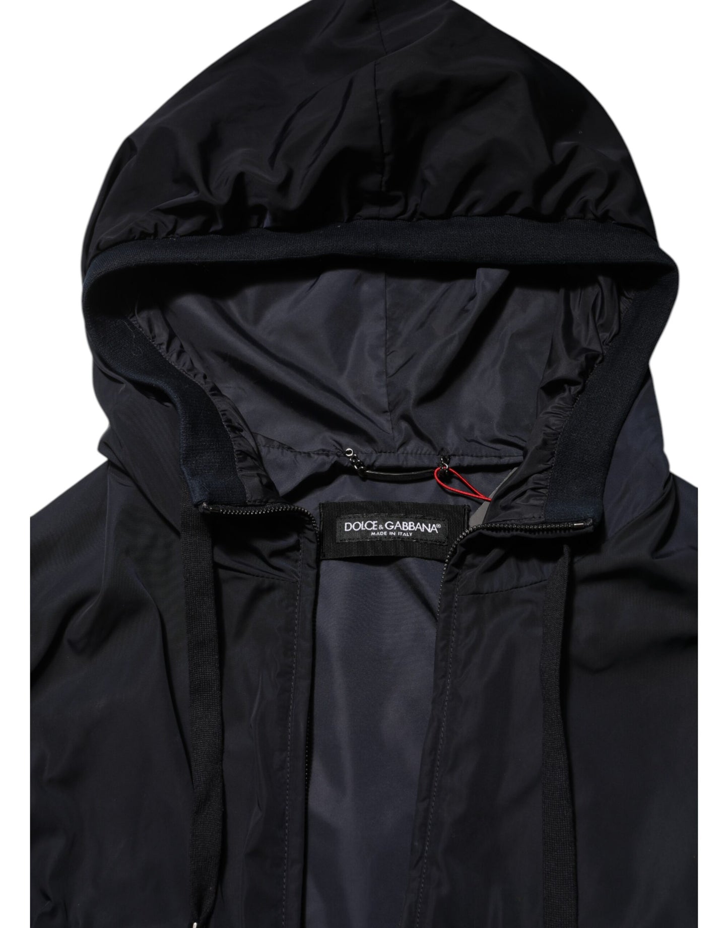 Blue Logo Tape Hooded Full Zip Bomber Jacket