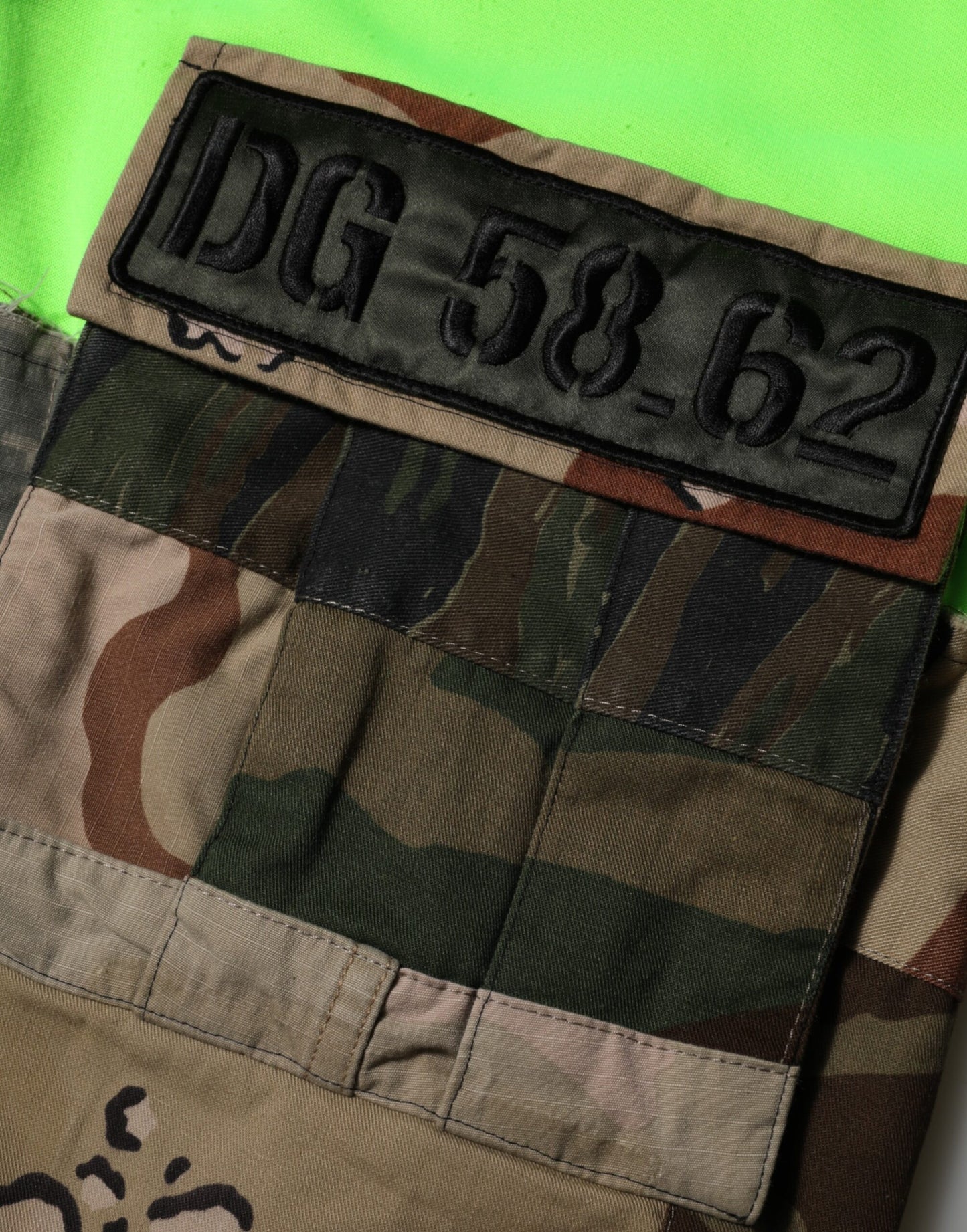 Green Patchwork Heart Men Sweatshirt Sweater