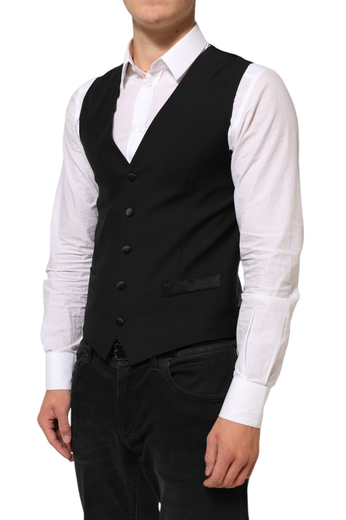 Black Wool Dress Formal Men Waistcoat Vest