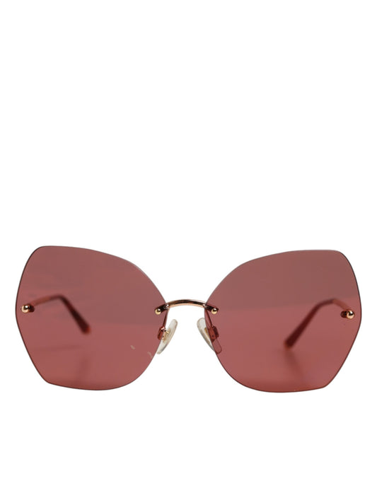 Lucia Gold Metal Cat Eye Red Lenses Sunglasses