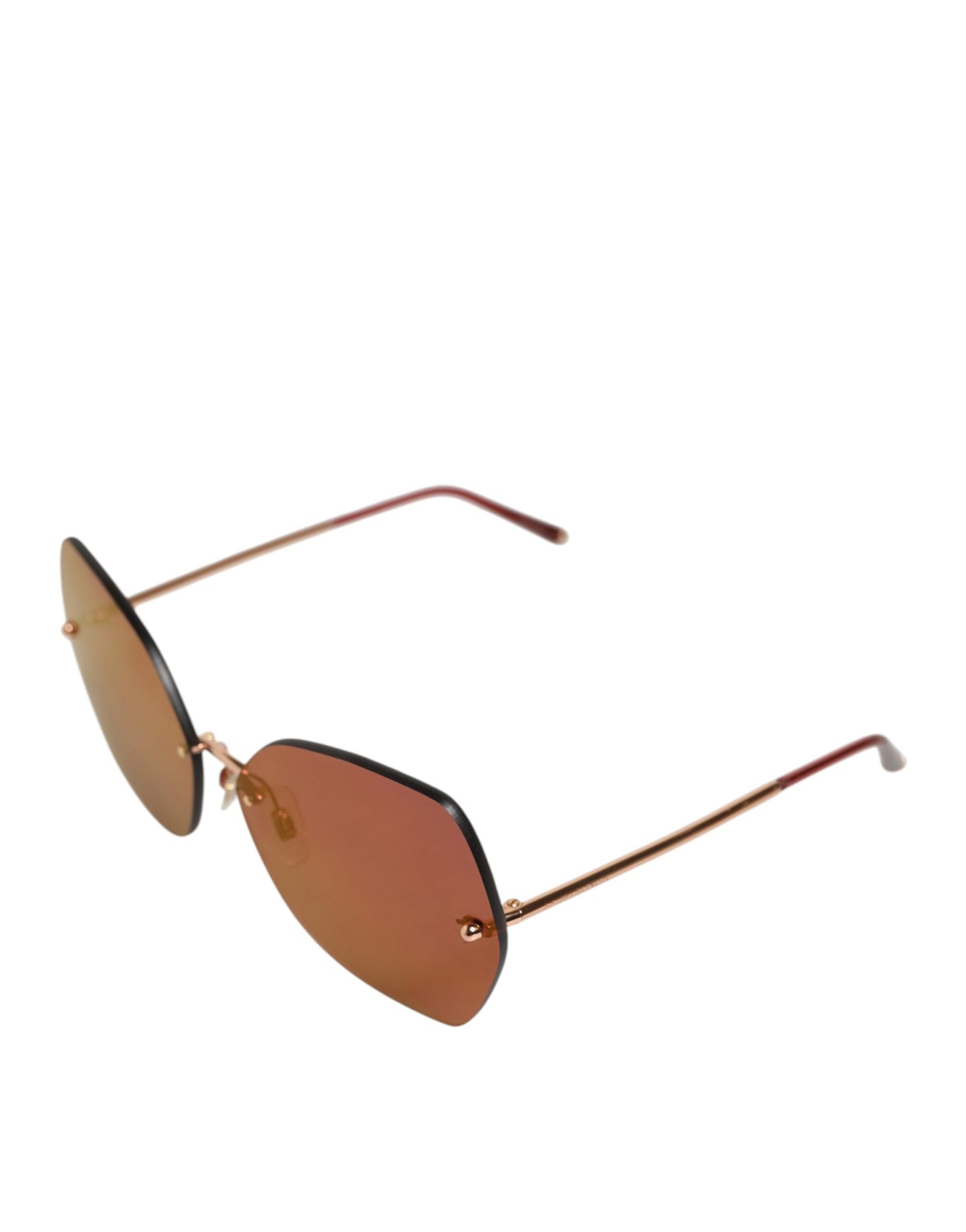 Lucia Gold Metal Cat Eye Red Lenses Sunglasses